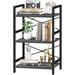 Small Bookcase, Solid Industrial 3 Tier Bookcase, Low Bookcase - 11.8"D x 17.3"W x 27.6"H