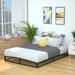 Metal Platform Bed Frame with Wood Slat Support, 6 Inches High, Queen, Black