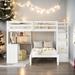 Full Over Twin Bunk Bed with Desk, Drawers and Shelves Storage-Savvy Design Staircase