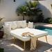 Outdoor Daybed with Woven Nylon Rope Backrest and Washable Cushions