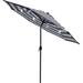 9' Solar 24 LED Lighted Umbrella with 8 Ribs,Black and White