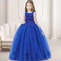 Abito da damigella d'onore lungo formale abbigliamento per bambini per ragazze bambini elegante