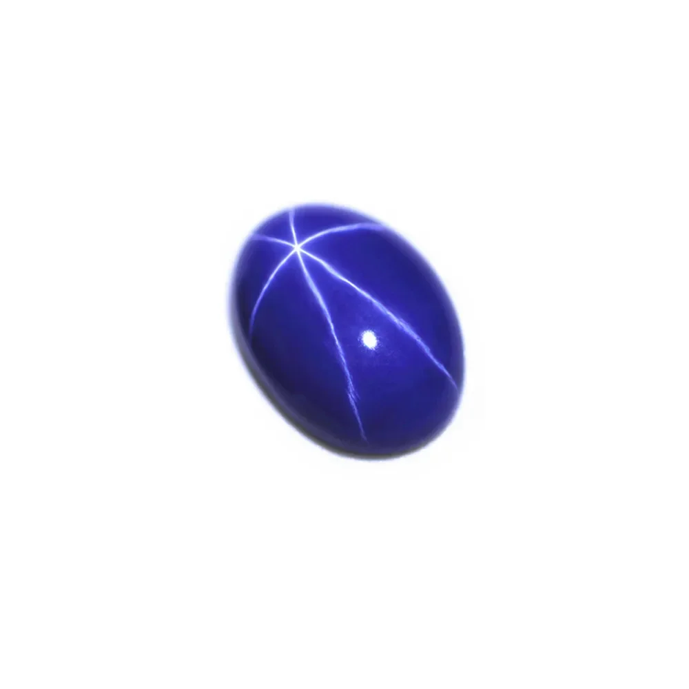 Cabochon ovale con zaffiro a stella di alta qualità Superficie liscia lucida a forma di uovo Durezza Mohs Cabochon con zaffiro a 9 stelle SC018