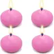 4 Pcs Pink Floating Candles Unscented Dripless Wax Discs Mini for Centerpieces Cylinder Vases