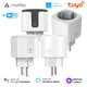 Tuya/Matter WIFI Smart EU Plug 16A Timer Voice Socket With Power Metering Control Via Homekit Alexa