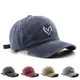 5 Colors Embroidery Love Heart Wash Vintage Baseball Cap Versatile Soft Top Cap Fashionable