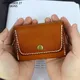 Storage Coin Purses Men Vegetable Tanned Leather Luxury Handmade Credit Card Bag Women Retro Mini