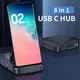 8 In 1 Type C HUB Docking Station Phone Stand Pad Station USB C To HDMI Dock With 15W Power Charger