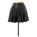 Shein Faux Leather Mini Skirt Mini: Black Print Bottoms - Women's Size Small Petite