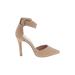 Forever Heels: D'Orsay Stiletto Cocktail Tan Solid Shoes - Women's Size 5 - Pointed Toe