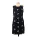 Ann Taylor Casual Dress - Mini Crew Neck Sleeveless: Black Dresses - Women's Size 12