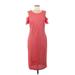 Ronni Nicole Casual Dress - Sheath Cold Shoulder Short sleeves: Red Dresses - Women's Size 8