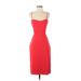 Halston Cocktail Dress - Sheath: Red Solid Dresses - Women's Size 0