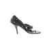 Diesel Style Lab Heels: Slip-on Stiletto Cocktail Black Solid Shoes - Women's Size 7 - Open Toe