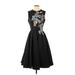 Isabel Garcia Casual Dress - A-Line: Black Graphic Dresses - Women's Size Small