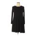 Old Navy Casual Dress - A-Line Crew Neck Long sleeves: Black Solid Dresses - Women's Size Medium