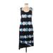 Design History Casual Dress - A-Line Scoop Neck Sleeveless: Blue Tie-dye Dresses - Women's Size Medium