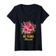 Damen 80 Jahre gesegnete süße Rosenblume, 80 Jahre alt, 80. Geburtstag T-Shirt mit V-Ausschnitt