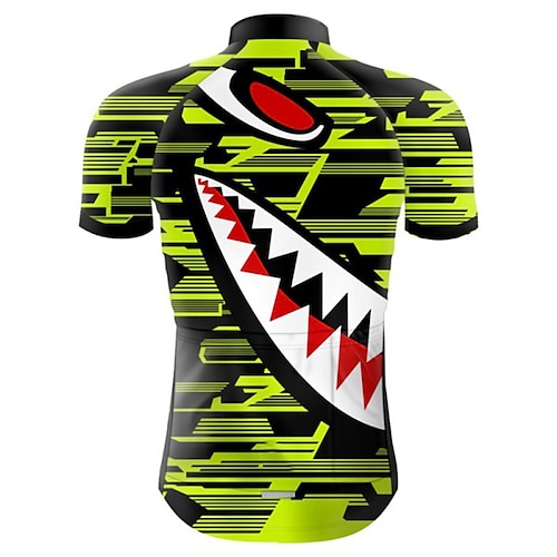 Herren Radtrikot Drache Lustig Kurzarm Fahhrad Trikot Oberteil mit 3 Gesäßtaschen Mountainbike MTB Straßenradsport Schnelltrocknend Reflektierende Streifen Rückentasche Feuchtigkeitsableitend Sport Image