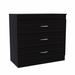 ZeaZu 29" Black Three Drawer Dresser, Metal | Wayfair 472119