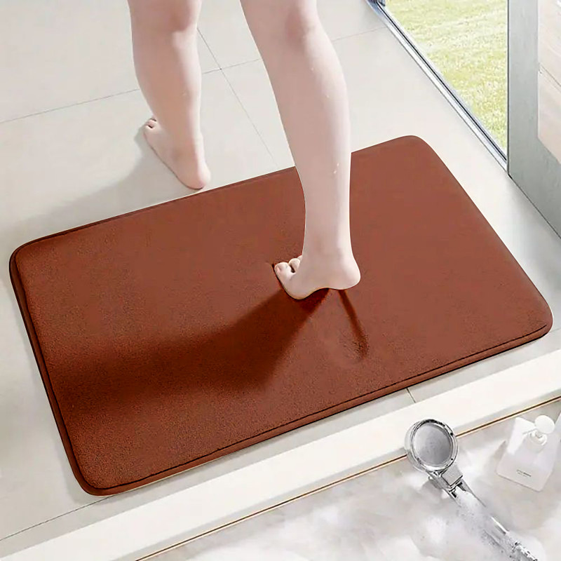 Deep Gray Bath Mat,Memory Foam Bathroom Rugs Modern Bathroom Rug Indoor Carpet Non-Slip Absorbent Bathtub Mat, For Home Shower Room Decor