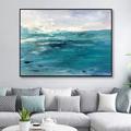Large Seascape oil painting hand paintyed Wall Art White Giant Waves painting Home Painting Blue Ocean Canvas Texture Oil Painting for Living Room Wall Decoration