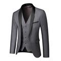 Men's Classic Blazer Regular Slim Fit Solid Colored Dark Gray Black Burgundy Dark Blue 2024