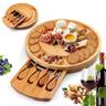 Bamboo cheese board set bamboo cheese knife cheese board drawer cheese board cheese board cutting board round cutting board