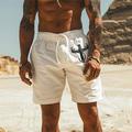 Sun Printed Men's Cotton Shorts Hawaiian Shorts Beach Shorts Drawstring Elastic Waist Comfort Breathable Short Outdoor Holiday Wear