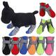 Dog Shoes,4Pcs Pet Dog Shoes Non-Slip Soft Breathable Mesh Adjustable Straps Boots Protective Dog Boots Pet Warm Supplies Black Dog Boots