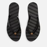 Kira Rubber Flip Flops - Black - Tory Burch Flats