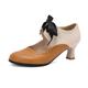 Women's Sandals Brogue Plus Size Outdoor Daily Color Block Booties Ankle Boots Lace-up Cuban Heel Round Toe Elegant Vintage Faux Leather Lace-up Wine Black Brown