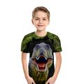 Kids Boys' T shirt Short Sleeve Dinosaur 3D Print Animal Print Gray Green Navy Black gray Children Tops Summer Active Daily Wear Regular Fit 4-12 Years