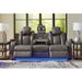Signature Design by Ashley Fyne-Dyme Power Reclining Sofa Faux Leather in Brown | 43 H x 85 W x 43 D in | Wayfair 3660215