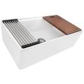 Ruvati 33" L Double Bowl Fireclay Kitchen Sink Fireclay | 10 H x 33 W x 18.33 D in | Wayfair RVL2387WH