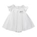 nsendm Baby Girl Easter Dress Baby Girls Long Ruffled Sleeve Solid Tulle Dress Little Girls Jumpsuit White 0-3 Months