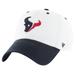 Men's '47 White/Navy Houston Texans Double Header Diamond Clean Up Adjustable Hat