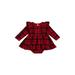 ZQC Baby Girl Dress Long Sleeve Round Neck Plaid A-Lined High Waist Midi