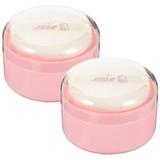 2pcs Body Powder Puffs Boxes Loose Powder Containers Dusting Powder Boxes with Puffs