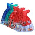 AJZIOJIRO Kids Girls Christmas Performance Dresses 5-14Y Toddler Dance Gown Party Dresses Santa Claus Snowflake Princess Dresses Special Occasion Gown Skirt