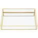 Fyearfly 1pcs Cosmetics Storage Box vintage Metal Glass Storage Box Gold Tray Jewelry Cosmetics Display Boxes(Medium)