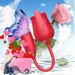 2024 Quiet Rose Vibrator Flower Ball with 10 Gears USB Rechargeable Rose Toy for Women Red