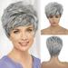 ERTUTUYI Wigs Decorations Party Cover Silver Gray Wig Headgear Women S Protective Hair Wig