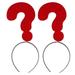 2 Pcs Question Mark Headband Christmas Party Accessory Masquerade Funny Photo Booth Tiara Heart-shaped Miss Red Cloth