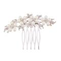 1pc Imitation Pearl Hair Comb Rhinestone Inlay Alloy Insert Comb Headdress Bridal Hair Accessories