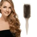Bounce Curl Brush 2024 Newest Bounce Curl Defining Brush Boar Bristle Hair Brush Styling Brush for Detangling Bounce Curl Define Styling Brush Shaping & Defining Curls for Women 1pcs Beige