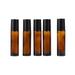 24pcs 10ml Amber Empty Refillable Glass Perfume Roll On Bottle With Stainless Steel Roller Ball For Essential Oil Aromatherapy