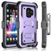 Galaxy S9 / S9 Plus Case Samsung Galaxy S9 Holster Clip [Tshell] Shock Absorbing [Lavender] Secure Swivel Locking Belt Defender Heavy Full Body Kickstand Carrying Tank Armor Cases Cover