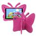 Allytechgroup Fire HD 8 Tablet Case Kindle Fire 8 Case (only for 12th/10th Generation 2022/2020 Release) Kid-Proof Case for Amazon Fire HD 8 Plus Tablet EVA Rubber Butterfly Case Girls Boys Rose