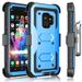 Galaxy S9 / S9 Plus Case Samsung Galaxy S9 Holster Clip [Tshell] Shock Absorbing [Sky Blue] Secure Swivel Locking Belt Defender Heavy Full Body Kickstand Carrying Tank Armor Cases Cover